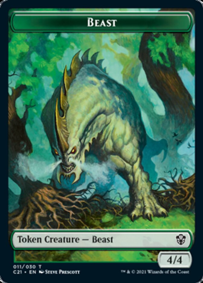 Beast (011) // Insect Double-Sided Token [Commander 2021 Tokens] | Good Games Modbury