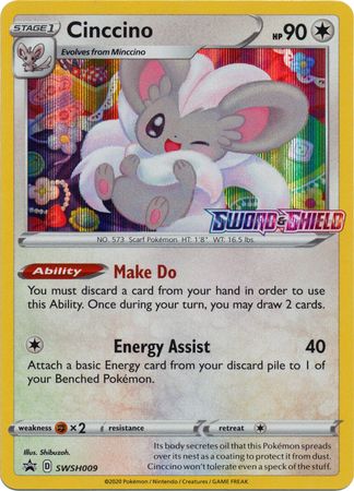 Cinccino (SWSH009) (Prerelease Promo) [Sword & Shield: Black Star Promos] | Good Games Modbury