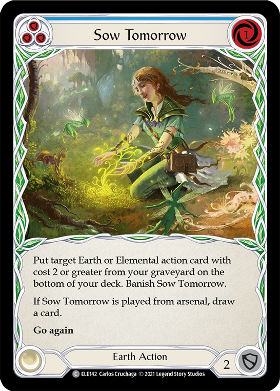 Sow Tomorrow (Blue) [ELE142] (Tales of Aria)  1st Edition Rainbow Foil | Good Games Modbury