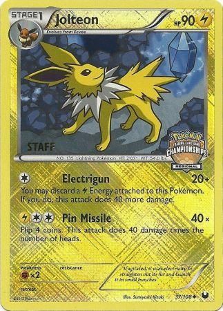 Jolteon (37/108) (Regional Championship 2013 Promo Staff) [Black & White: Dark Explorers] | Good Games Modbury