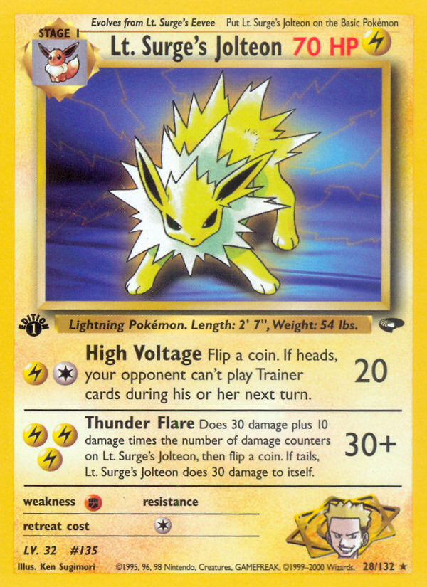 Lt. Surge's Jolteon (28/132) [Gym Challenge 1st Edition] | Good Games Modbury