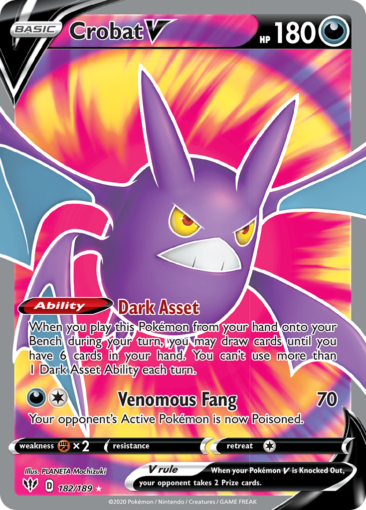 Crobat V (182/189) [Sword & Shield: Darkness Ablaze] | Good Games Modbury