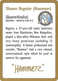 1996 Shawn "Hammer" Regnier Biography Card [World Championship Decks] | Good Games Modbury