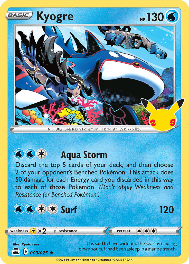 Kyogre (003/025) [Celebrations: 25th Anniversary] | Good Games Modbury