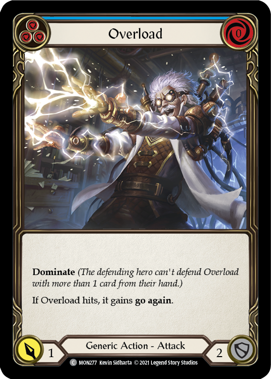 Overload (Blue) [MON277-RF] (Monarch)  1st Edition Rainbow Foil | Good Games Modbury