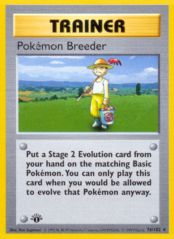 Pokemon Breeder (76/102) (Shadowless) [Base Set 1st Edition] | Good Games Modbury