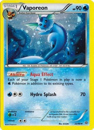 Vaporeon (22/98) (Cosmos Holo) [XY: Ancient Origins] | Good Games Modbury