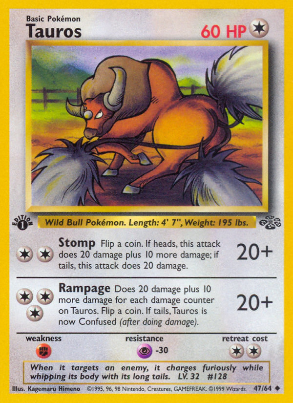 Tauros (47/64) [Jungle 1st Edition] | Good Games Modbury