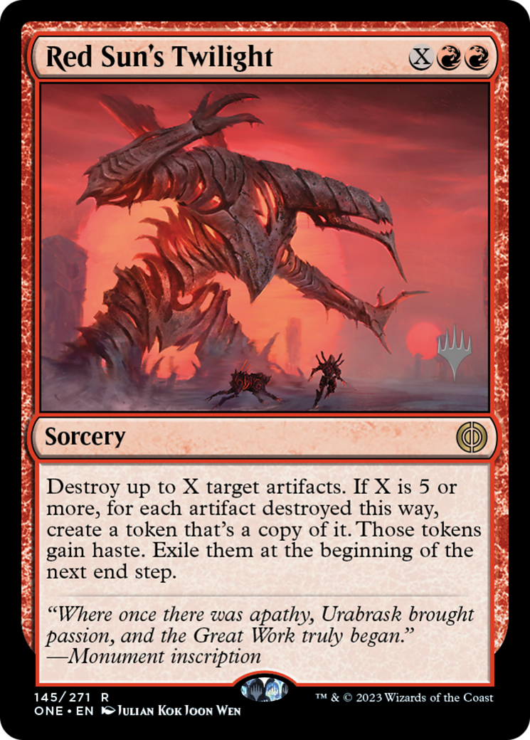 Red Sun's Twilight (Promo Pack) [Phyrexia: All Will Be One Promos] | Good Games Modbury