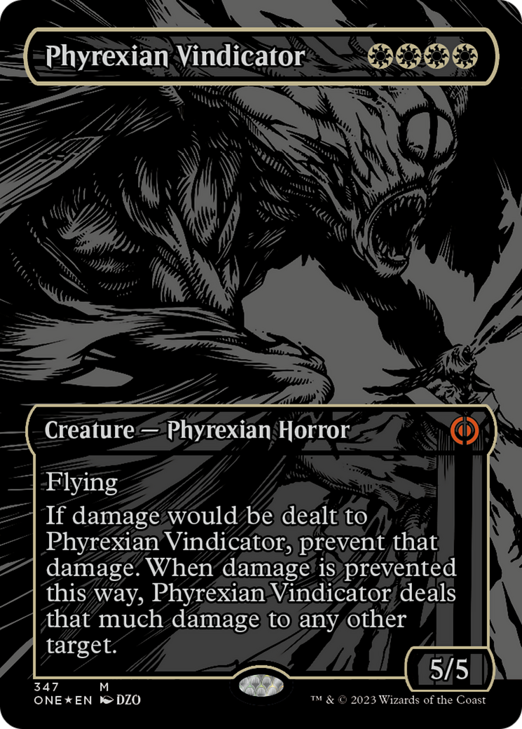 Phyrexian Vindicator (Oil Slick Raised Foil) [Phyrexia: All Will Be One] | Good Games Modbury