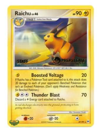 Raichu (27/99) (Staff Prerelease Promo) [Nintendo: Black Star Promos] | Good Games Modbury