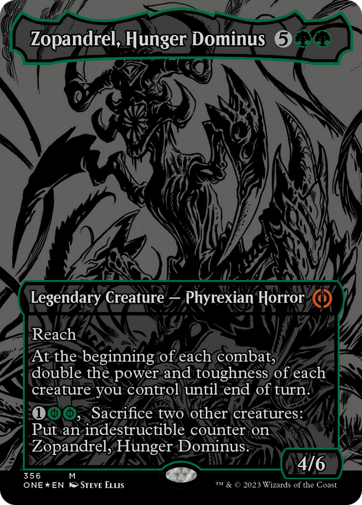 Zopandrel, Hunger Dominus (Oil Slick Raised Foil) [Phyrexia: All Will Be One] | Good Games Modbury