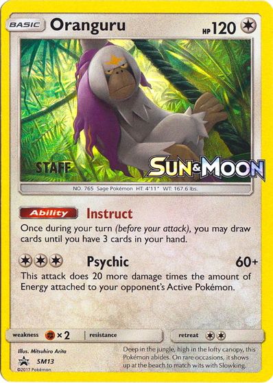 Oranguru (SM13) (Staff Prerelease Promo) [Sun & Moon: Black Star Promos] | Good Games Modbury