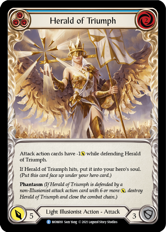 Herald of Triumph (Blue) [MON010] (Monarch)  1st Edition Normal | Good Games Modbury