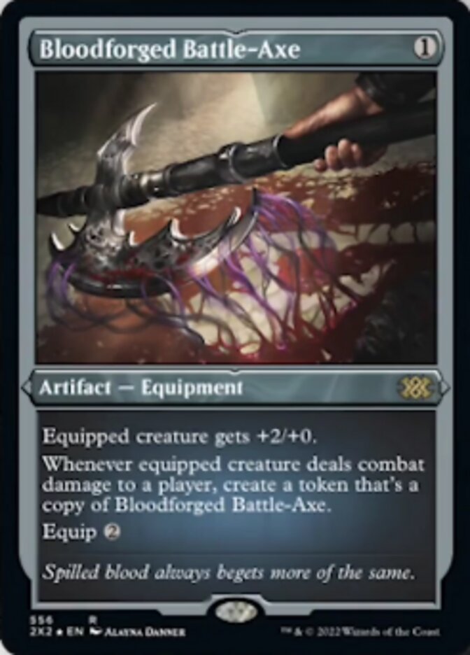 Bloodforged Battle-Axe (Foil Etched) [Double Masters 2022] | Good Games Modbury