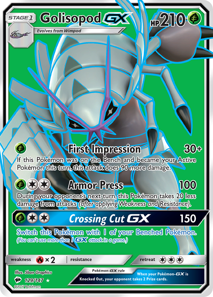 Golisopod GX (129/147) [Sun & Moon: Burning Shadows] | Good Games Modbury