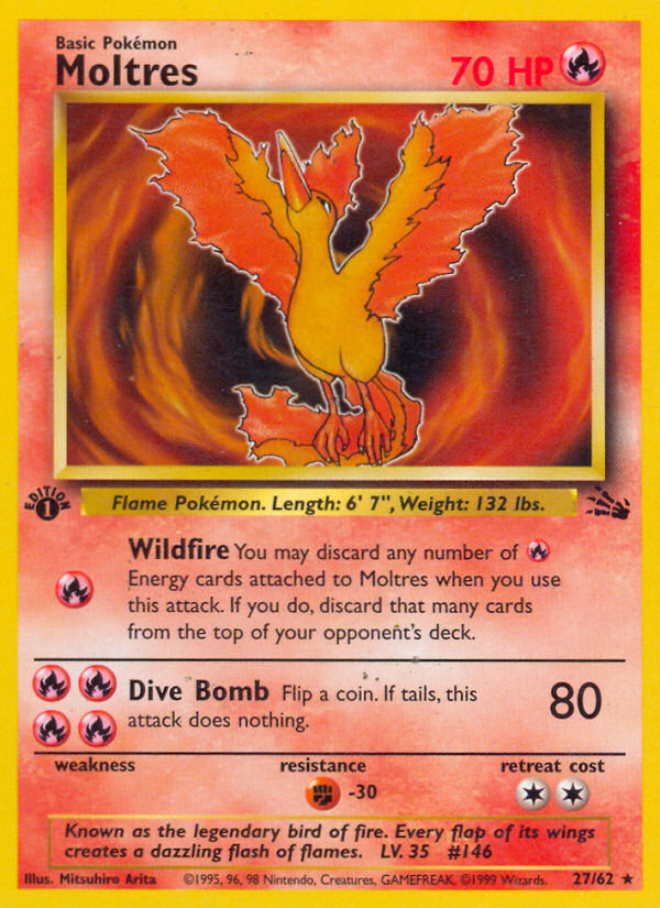 Moltres (27/62) [Fossil 1st Edition] | Good Games Modbury