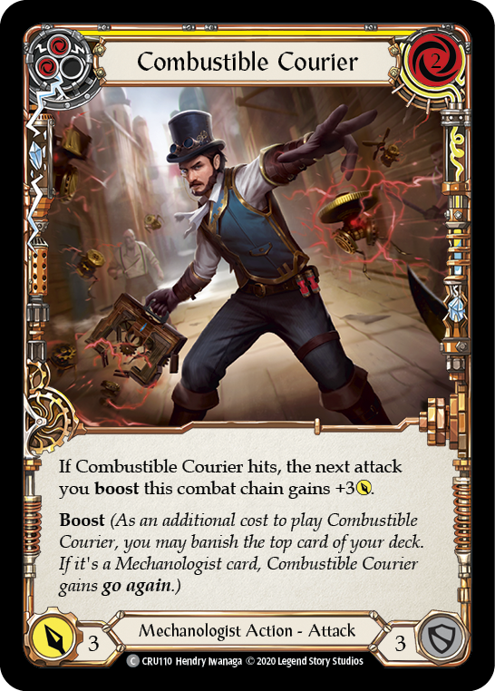 Combustible Courier (Yellow) [CRU110] (Crucible of War)  1st Edition Normal | Good Games Modbury