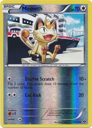 Meowth (80/99) (Mirror Reverse Holo) [Black & White: Next Destinies] | Good Games Modbury