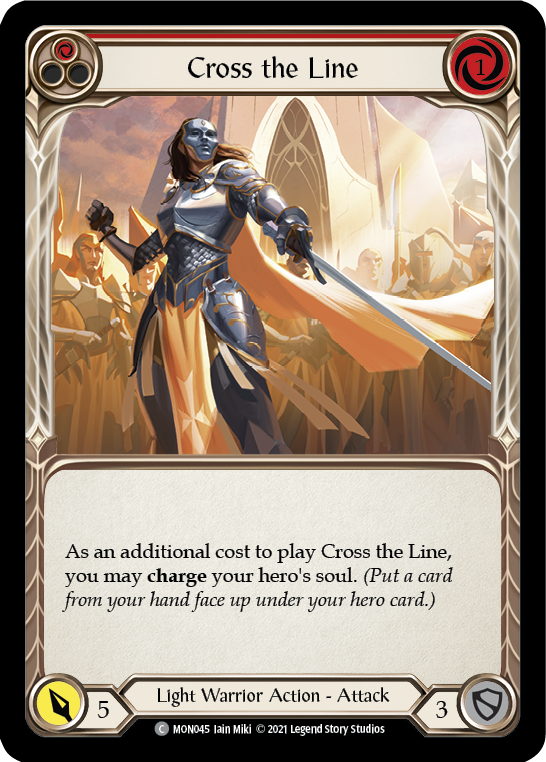 Cross the Line (Red) [MON045-RF] (Monarch)  1st Edition Rainbow Foil | Good Games Modbury