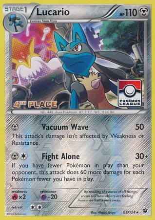 Lucario (63/124) (League Promo 4th Place) [XY: Fates Collide] | Good Games Modbury