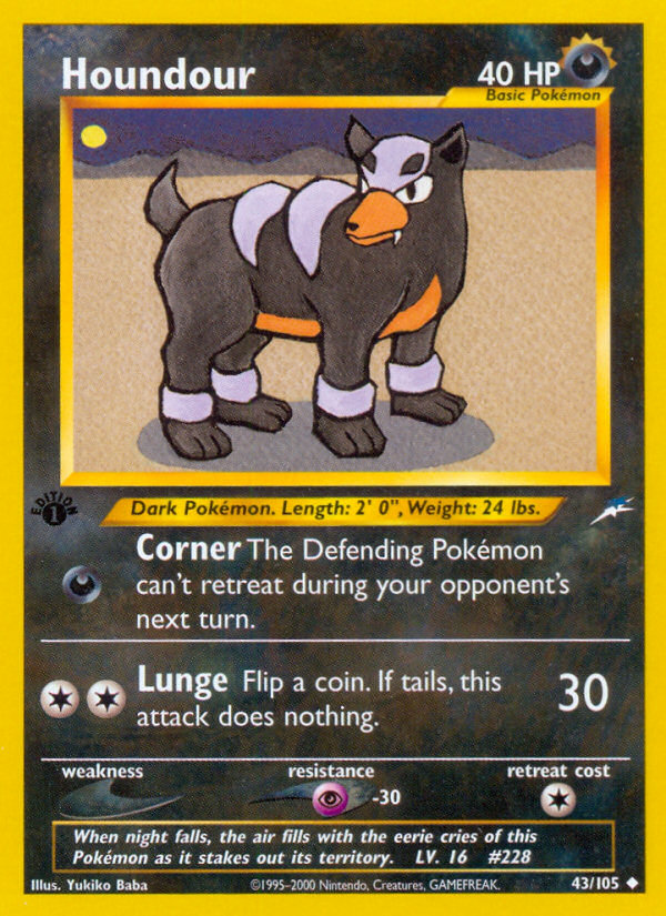 Houndour (43/105) [Neo Destiny 1st Edition] | Good Games Modbury