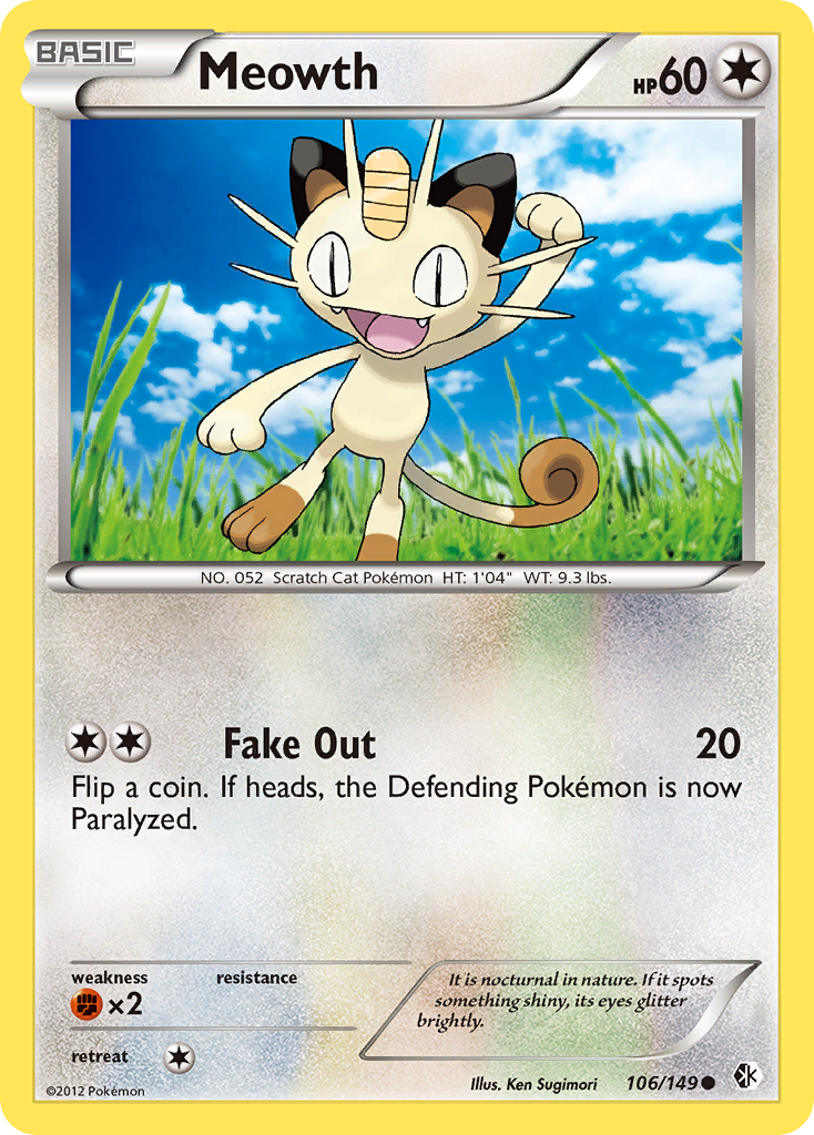 Meowth (106/149) [Black & White: Boundaries Crossed] | Good Games Modbury