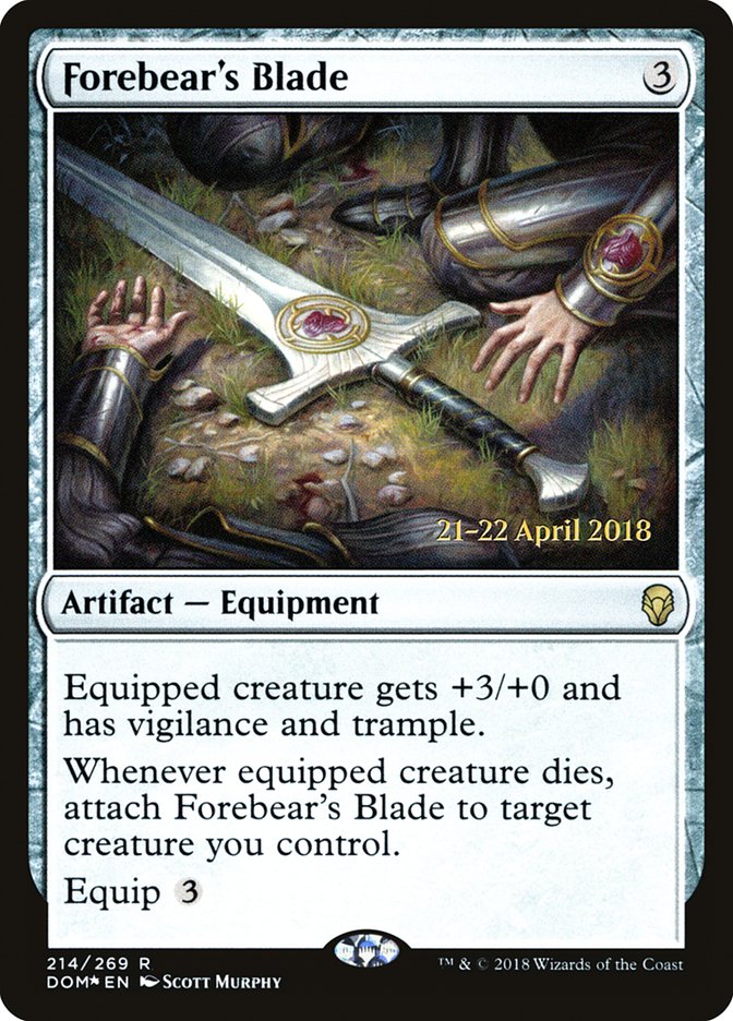 Forebear's Blade [Dominaria Prerelease Promos] | Good Games Modbury