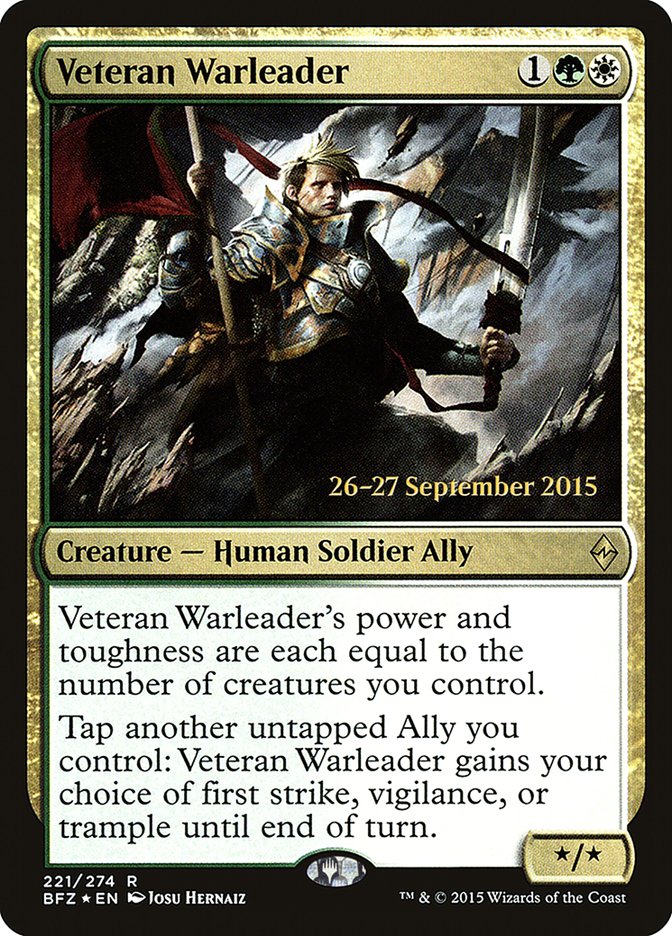 Veteran Warleader [Battle for Zendikar Prerelease Promos] | Good Games Modbury