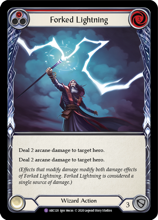 Forked Lightning [U-ARC120] (Arcane Rising Unlimited)  Unlimited Rainbow Foil | Good Games Modbury