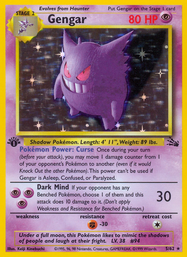 Gengar (5/62) [Fossil 1st Edition] | Good Games Modbury