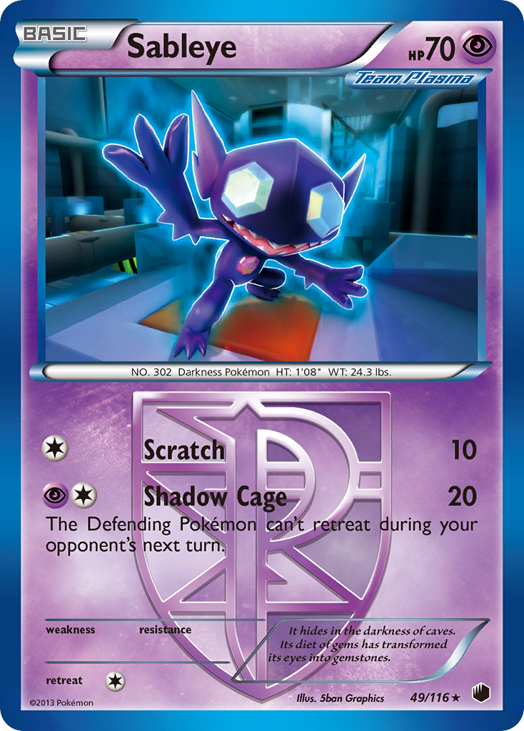 Sableye (49/116) [Black & White: Plasma Freeze] | Good Games Modbury