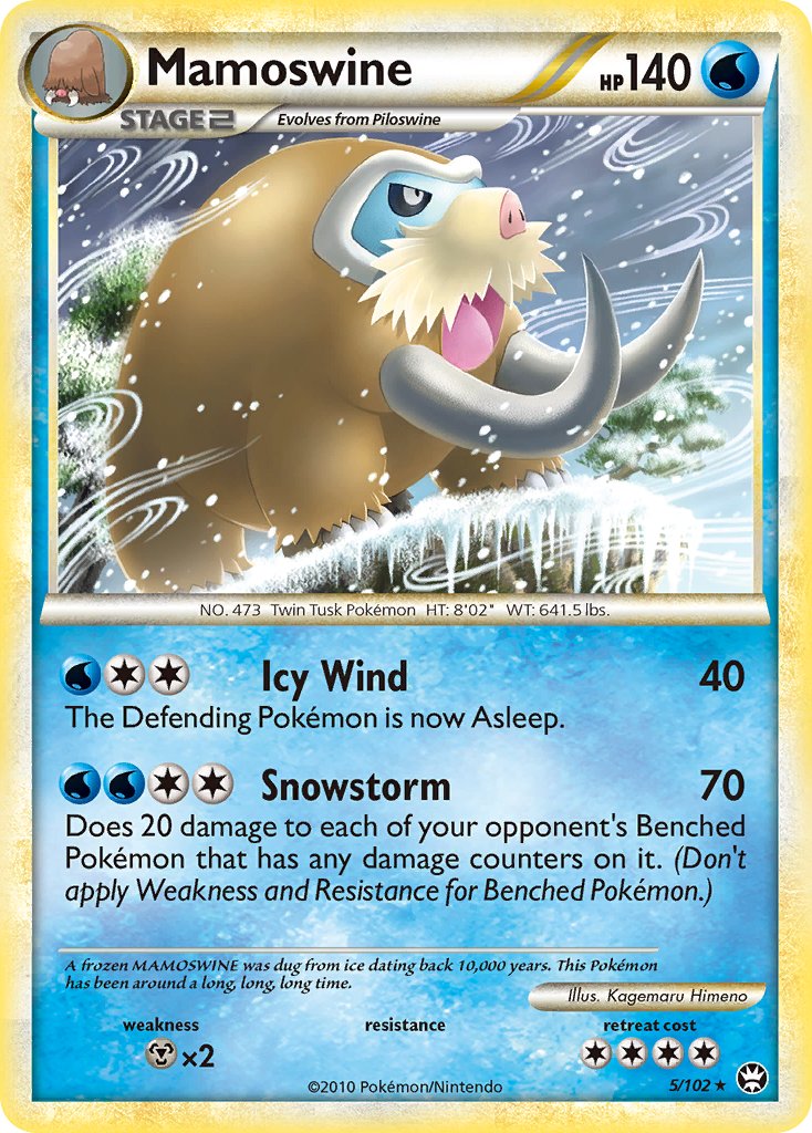 Mamoswine (5/102) (Cracked Ice Holo) (Theme Deck Exclusive) [HeartGold & SoulSilver: Triumphant] | Good Games Modbury