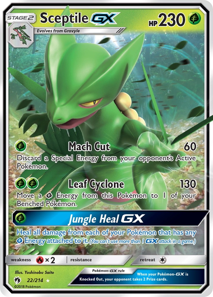 Sceptile GX (22/214) [Sun & Moon: Lost Thunder] | Good Games Modbury