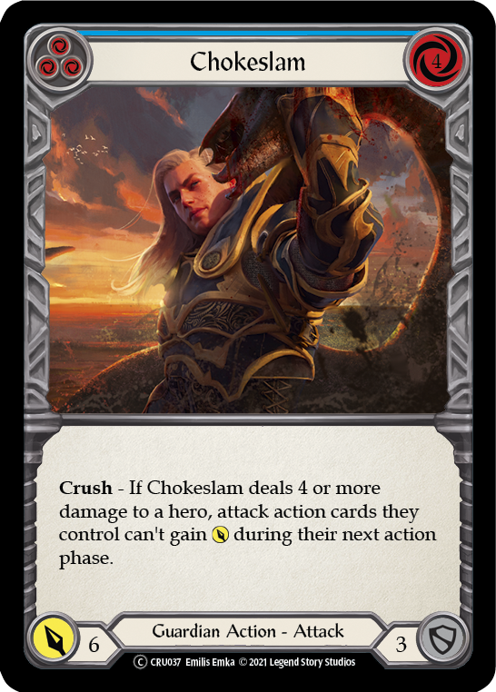 Chokeslam (Blue) [U-CRU037] (Crucible of War Unlimited)  Unlimited Rainbow Foil | Good Games Modbury