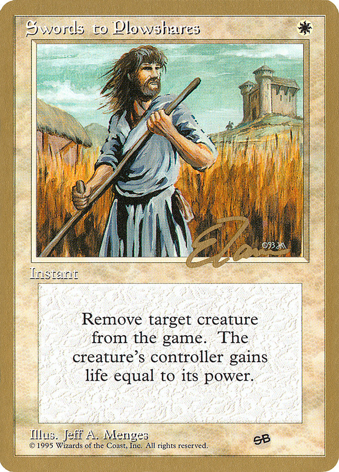 Swords to Plowshares (Eric Tam) (SB) [Pro Tour Collector Set] | Good Games Modbury