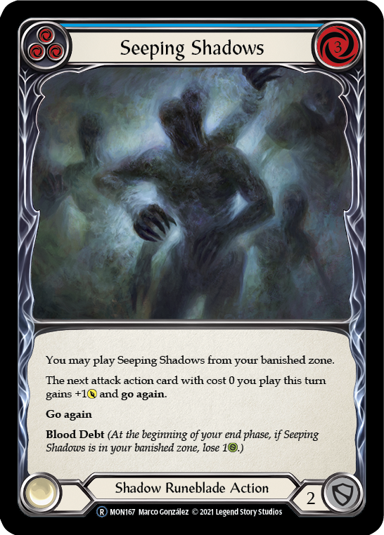 Seeping Shadows (Blue) [U-MON167-RF] (Monarch Unlimited)  Unlimited Rainbow Foil | Good Games Modbury