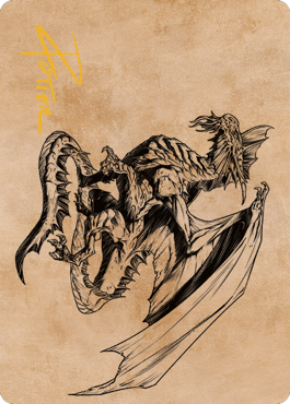 Ancient Silver Dragon Art Card (47) (Gold-Stamped Signature) [Commander Legends: Battle for Baldur's Gate Art Series] | Good Games Modbury