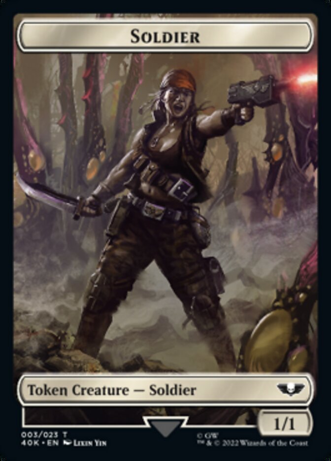 Soldier (003) // Ultramarines Honour Guard Double-Sided Token (Surge Foil) [Universes Beyond: Warhammer 40,000 Tokens] | Good Games Modbury