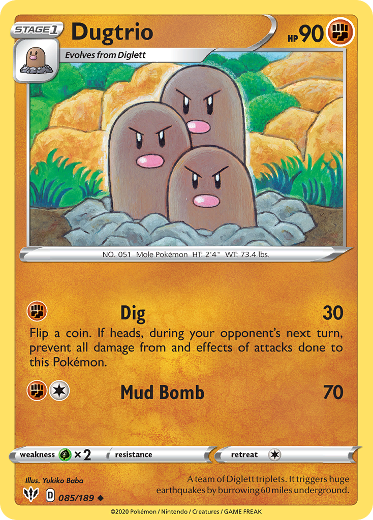 Dugtrio (085/189) [Sword & Shield: Darkness Ablaze] | Good Games Modbury