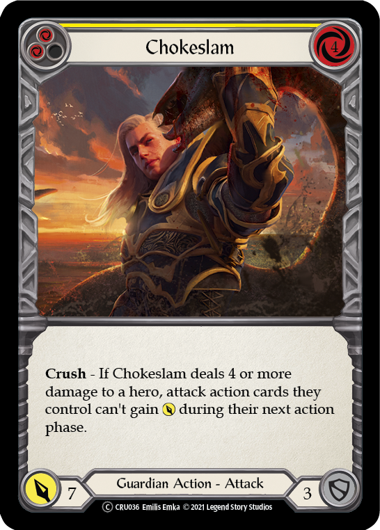 Chokeslam (Yellow) [U-CRU036] (Crucible of War Unlimited)  Unlimited Rainbow Foil | Good Games Modbury