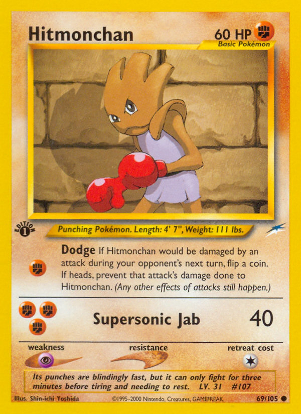 Hitmonchan (69/105) [Neo Destiny 1st Edition] | Good Games Modbury