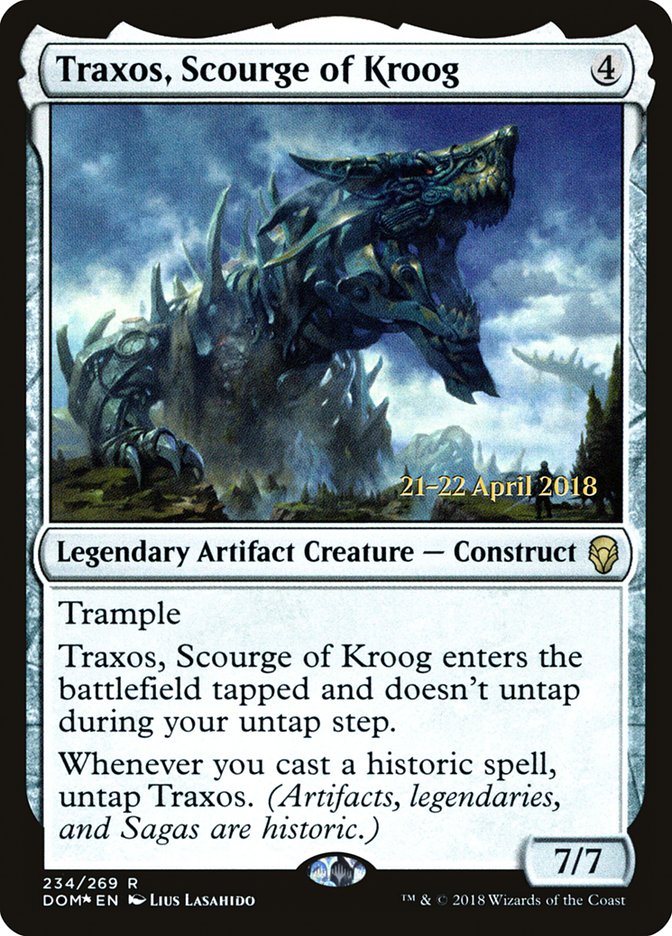 Traxos, Scourge of Kroog [Dominaria Prerelease Promos] | Good Games Modbury