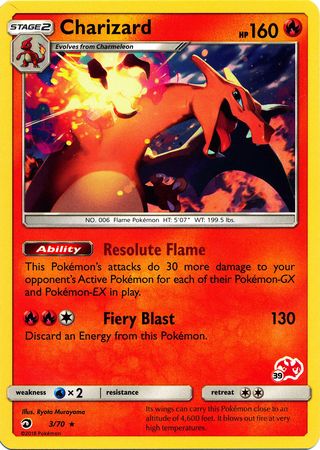 Charizard (3/70) (Charizard Stamp #39) [Battle Academy 2020] | Good Games Modbury