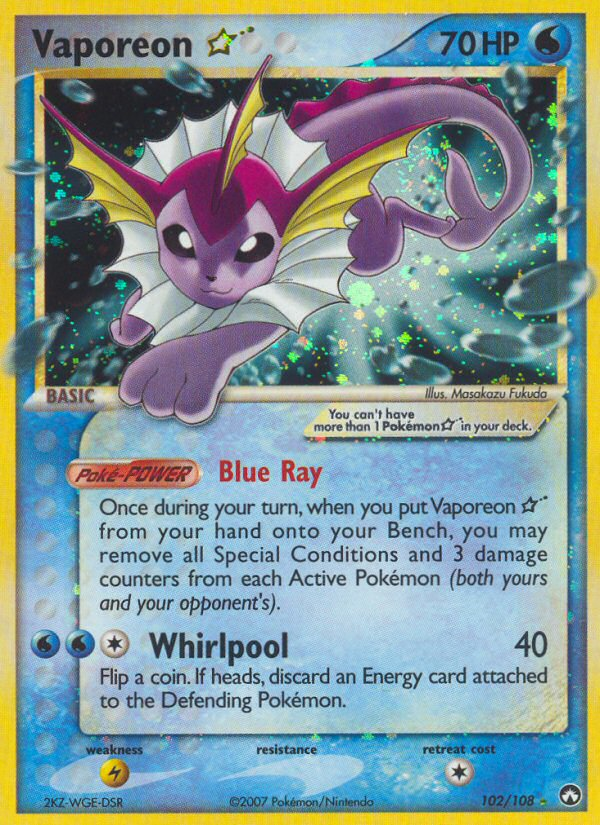 Vaporeon Star (102/108) [EX: Power Keepers] | Good Games Modbury