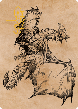 Ancient Bronze Dragon Art Card (58) (Gold-Stamped Signature) [Commander Legends: Battle for Baldur's Gate Art Series] | Good Games Modbury