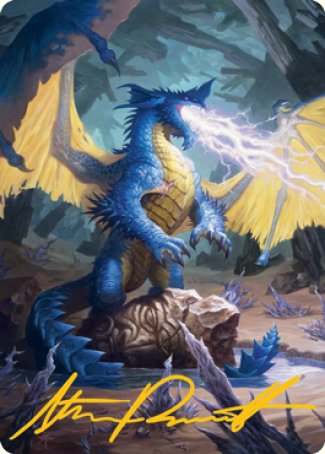 Blue Dragon Art Card (Gold-Stamped Signature) [Dungeons & Dragons: Adventures in the Forgotten Realms Art Series] | Good Games Modbury