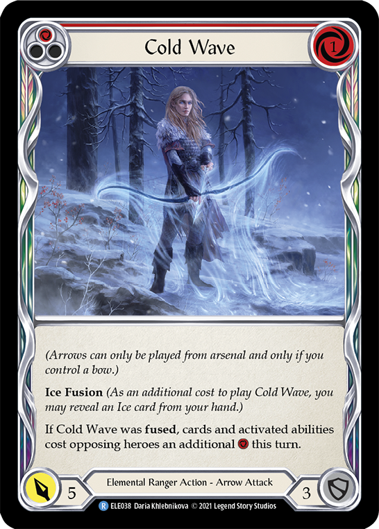 Cold Wave (Red) [ELE038] (Tales of Aria)  1st Edition Rainbow Foil | Good Games Modbury