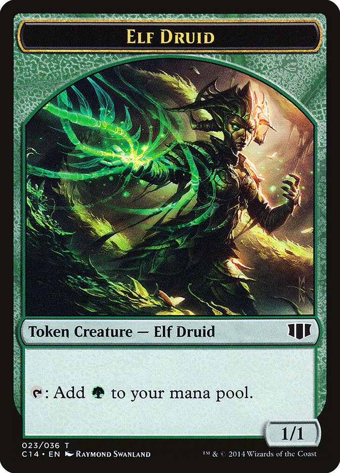 Elf Druid // Beast (020/036) Double-Sided Token [Commander 2014 Tokens] | Good Games Modbury