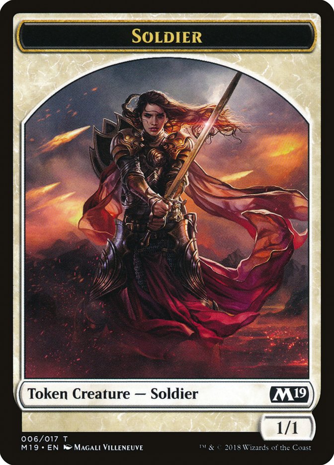 Soldier Token [Core Set 2019 Tokens] | Good Games Modbury